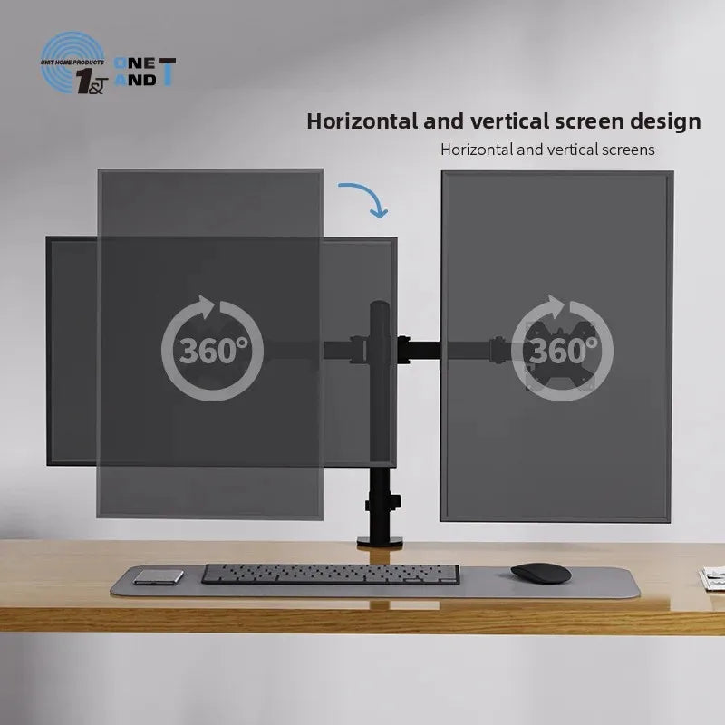 Double Screen Monitor Stand für Homeoffice & Büro – Höhenverstellbare Doppel-Monitorhalterung mit freistehendem, stabilem Design für zwei Bildschirme. Ergonomisch, flexibel rotierbar und ideal für produktives Multitasking, Gaming oder professionelles Arbeiten am Schreibtisch.