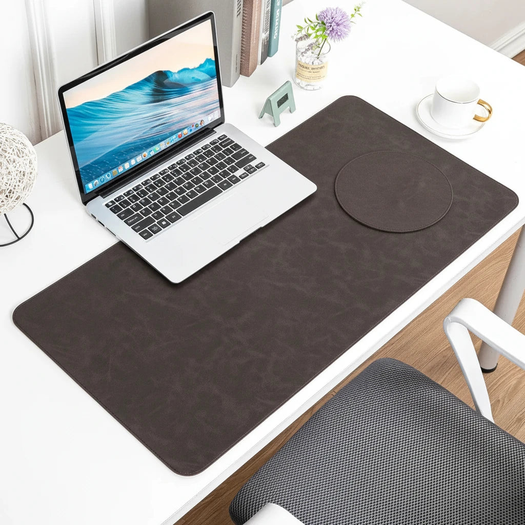 Große Schreibtischunterlage aus Leder – perfektes Setup für dein Home Office
Diese elegante Schreibtischunterlage aus Kunstleder kombiniert Schutz, Komfort und modernes Design. Die glatte Oberfläche ermöglicht präzise Mausbewegungen und ein angenehmes Schreibgefühl, während sie deinen Schreibtisch vor Abnutzung schützt. Perfekt für ein stilvolles und produktives Home Office.