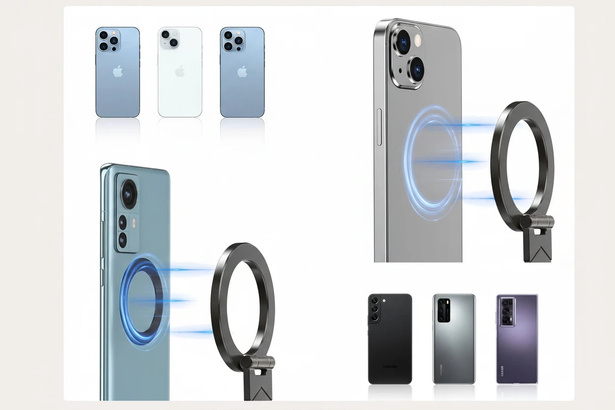 Magnetische Smartphone-Halterung fürs Auto mit 360° Rotation und 20 starken N52-Magneten für sicheren Halt während der Fahrt. MagSafe-kompatibel, faltbar und aus robuster Aluminiumlegierung – ideal für Navigation, Musik und Anrufe im Auto