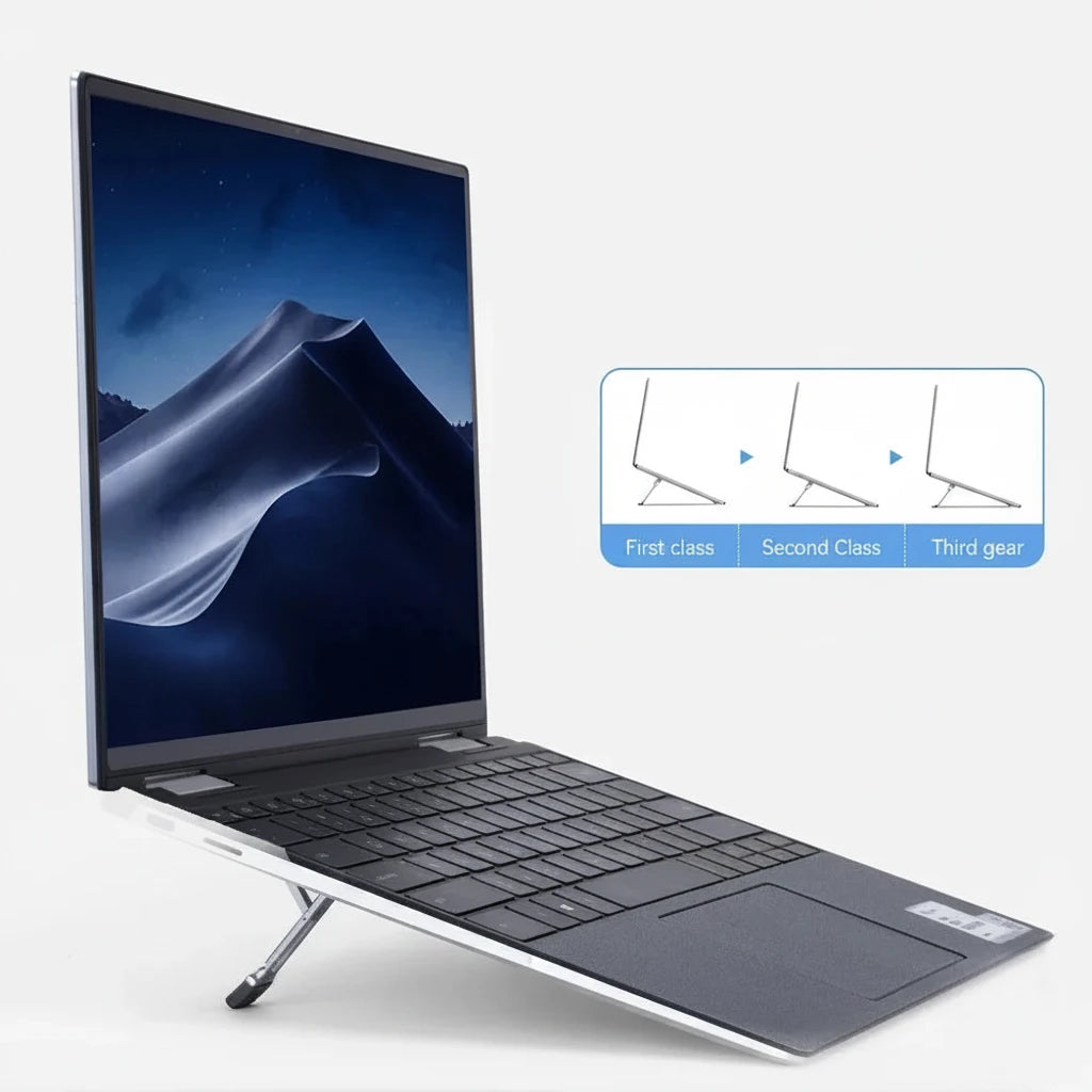 Mini Laptopständer aus Aluminium – Faltbare Notebook-Erhöhung