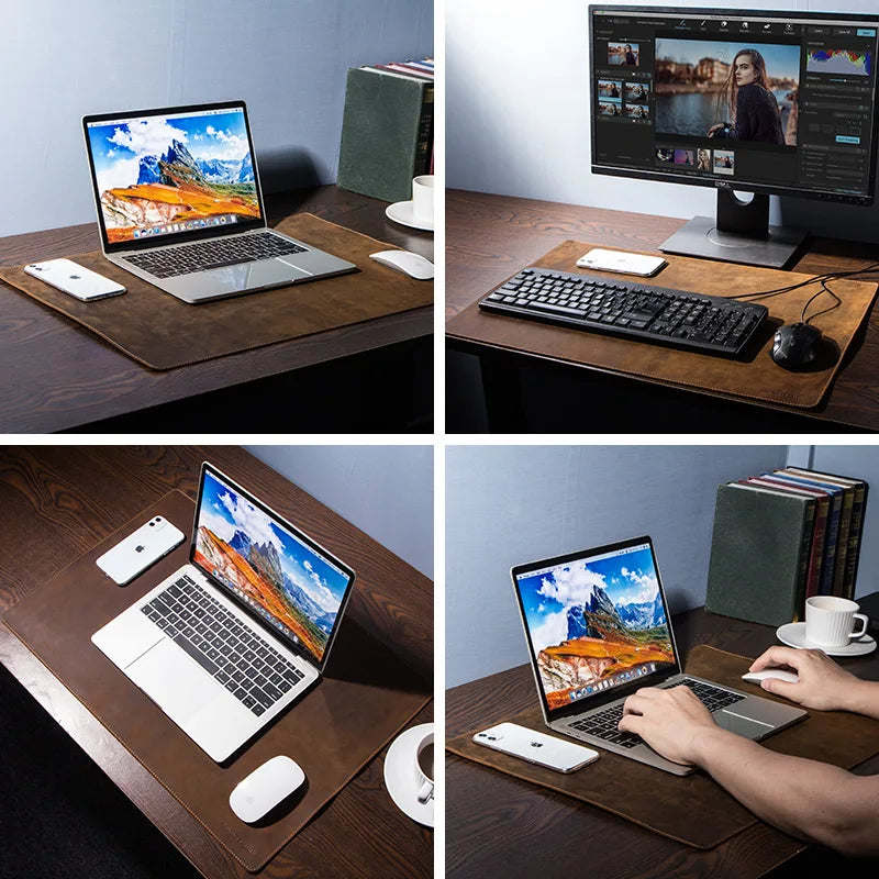 Premium Schreibtischunterlage aus echtem Leder – stilvoll arbeiten im Home Office
Diese edle Schreibtischunterlage aus echtem Rindsleder kombiniert elegantes Design mit hoher Funktionalität. Sie schützt deinen Arbeitsplatz, bietet eine große, glatte Oberfläche und sorgt für maximalen Komfort bei der täglichen Arbeit. Perfekt für ein hochwertiges und professionelles Home Office Setup.