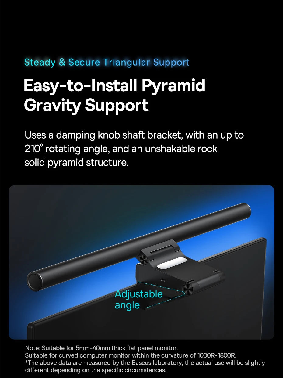 Baseus USB-Bildschirmlampe – Blendfreies, dimmbares Licht – Einstellbare Helligkeit und Farbtemperatur für augenschonendes Arbeiten am Schreibtisch, Monitor oder Laptop. Kein Flackern, keine Reflexionen, sanfte Hintergrundbeleuchtung – ideal für Büro, Homeoffice oder Gaming.