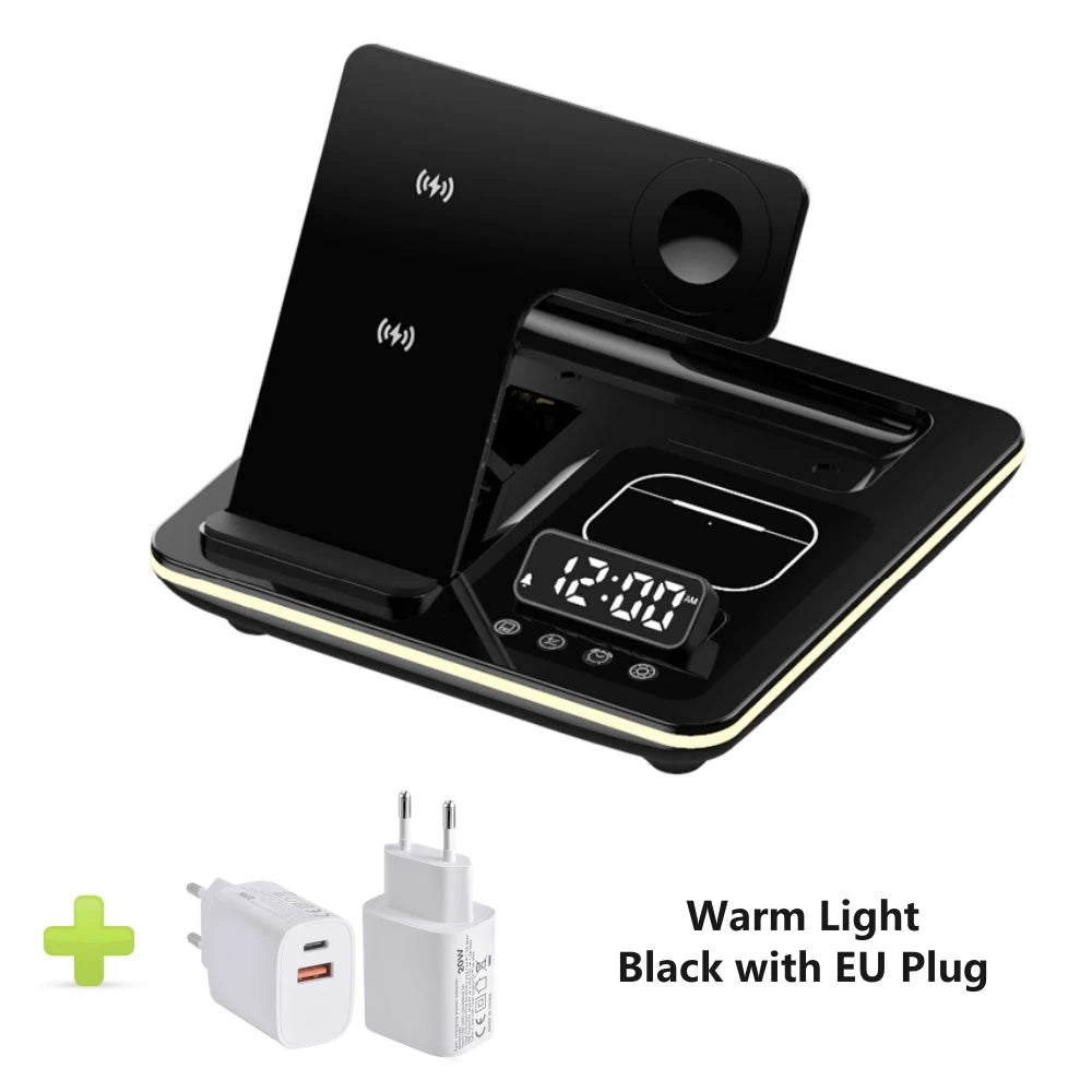 5-in-1 Kabellose Schnellladestation mit Warmlicht für Apple AirPods, iWatch & iPhone