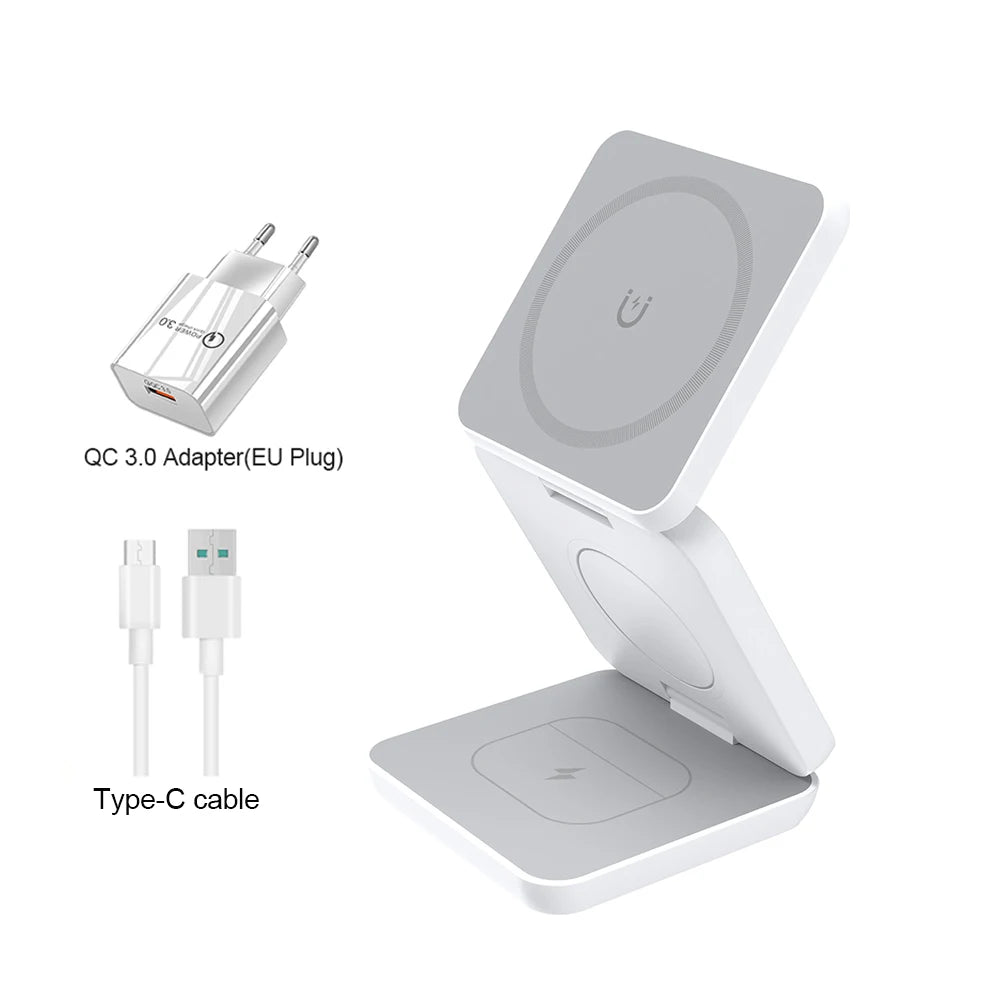 3-in-1 Faltbare Magnetische Wireless Ladestation für iPhone