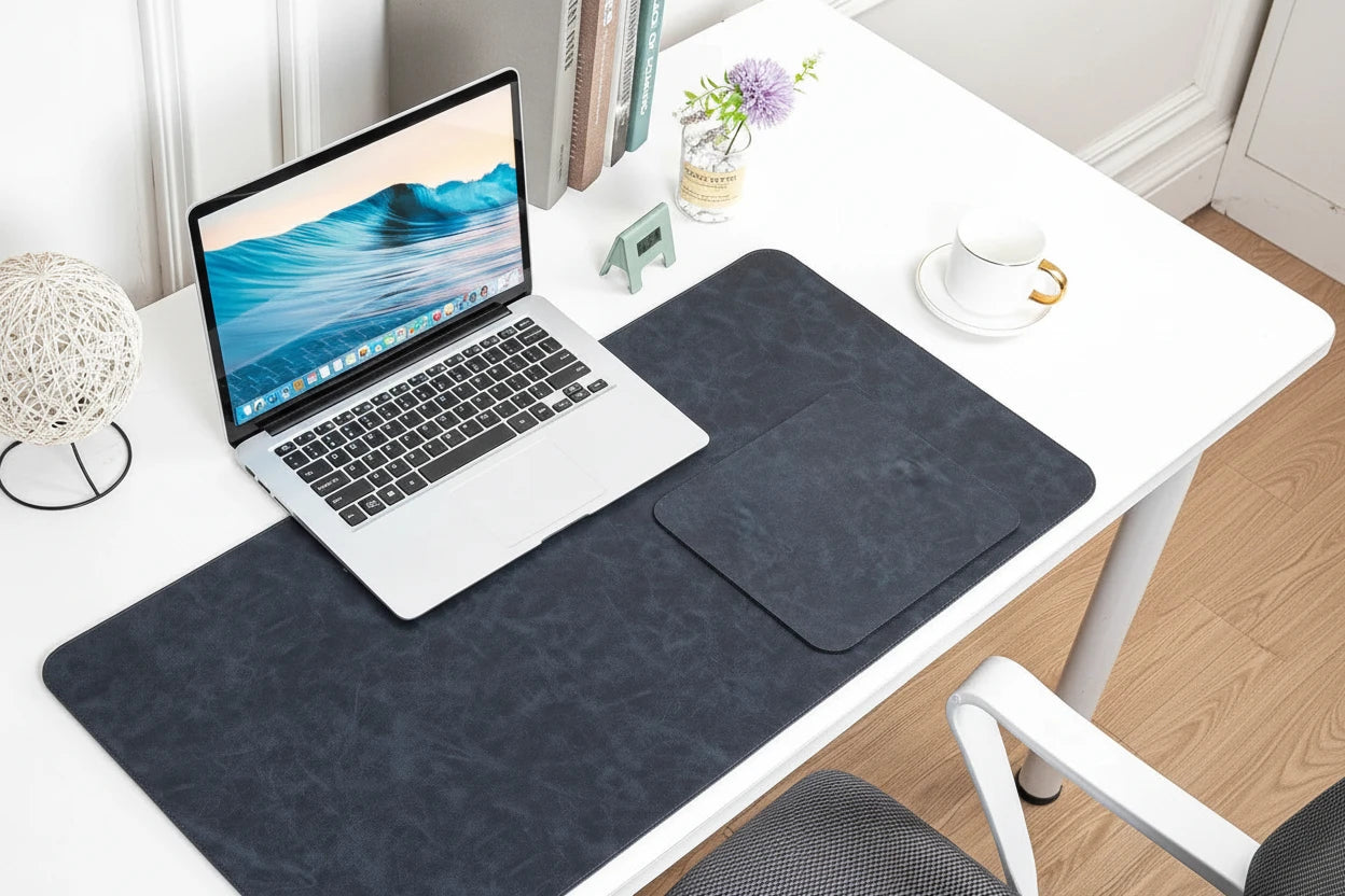 Große Schreibtischunterlage aus Leder – perfektes Setup für dein Home Office
Diese elegante Schreibtischunterlage aus Kunstleder kombiniert Schutz, Komfort und modernes Design. Die glatte Oberfläche ermöglicht präzise Mausbewegungen und ein angenehmes Schreibgefühl, während sie deinen Schreibtisch vor Abnutzung schützt. Perfekt für ein stilvolles und produktives Home Office.