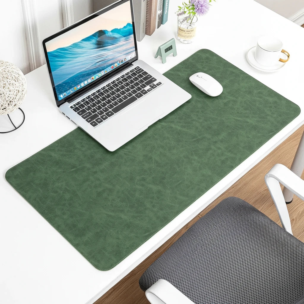 Große Schreibtischunterlage aus Leder – perfektes Setup für dein Home Office
Diese elegante Schreibtischunterlage aus Kunstleder kombiniert Schutz, Komfort und modernes Design. Die glatte Oberfläche ermöglicht präzise Mausbewegungen und ein angenehmes Schreibgefühl, während sie deinen Schreibtisch vor Abnutzung schützt. Perfekt für ein stilvolles und produktives Home Office.