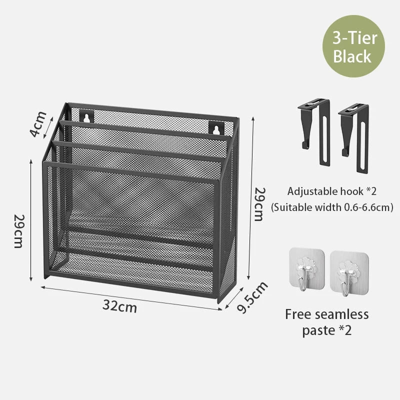 5-Tier Dokumentenorganizer aus stabilem Metall-Mesh für Büro und Homeoffice. Platzsparende Briefablage mit vertikalem Design für strukturierte Aufbewahrung von Dokumenten, Ordnern und Unterlagen – freistehend oder zur Wandmontage geeignet.