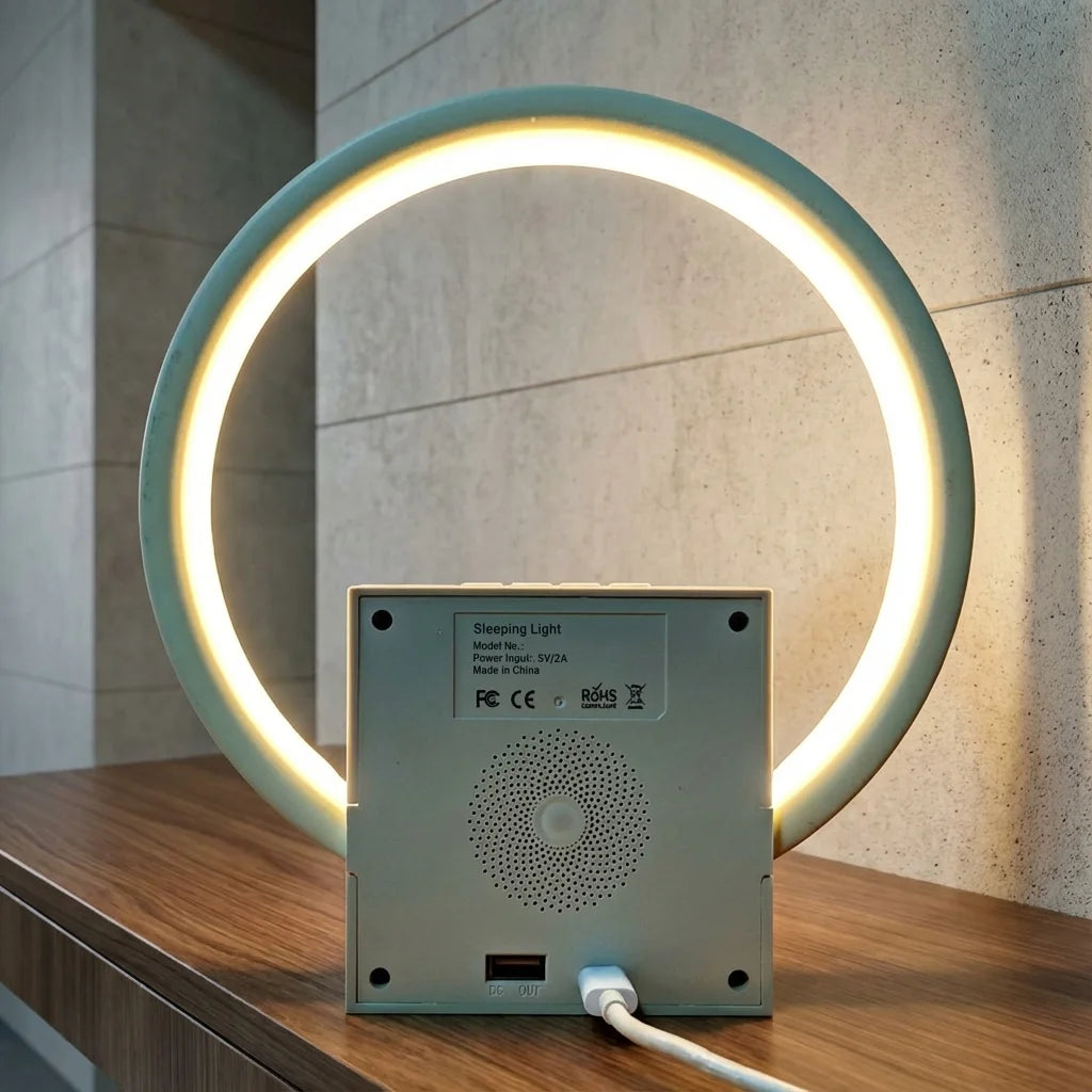 Sunrise Wake-Up Light Wecker mit Naturklängen und Bluetooth-Lautsprecher – sanftes Aufwachen dank Sonnenaufgangs-Simulation, integrierter White-Noise-Maschine, Sleep-Timer und Touch-Nachtlicht. Perfekt für Schlafzimmer oder Büro, kompakt, stilvoll und multifunktional.