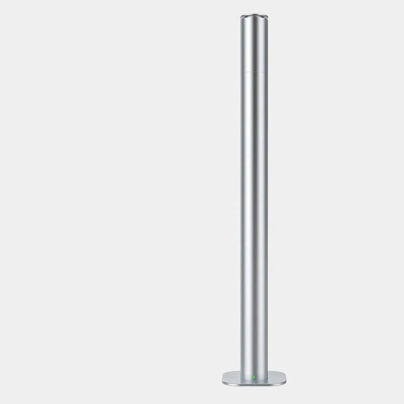 Kabelloser Tower Aroma Diffuser mit wasserloser Technologie für intensive, reine Duftverteilung. Passend für 120-ml-Ölflaschen, leise, effizient und im eleganten Aluminium-Design – ideal für Zuhause, Büro, Hotel oder Spa.