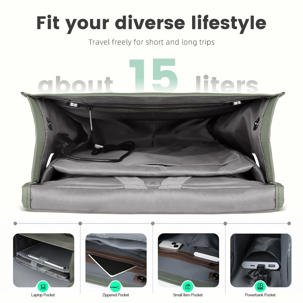 Heroic Knight Herren-Rucksack 15,6 Zoll – Anti-Diebstahl Business Laptop-Rucksack mit USB-Anschluss