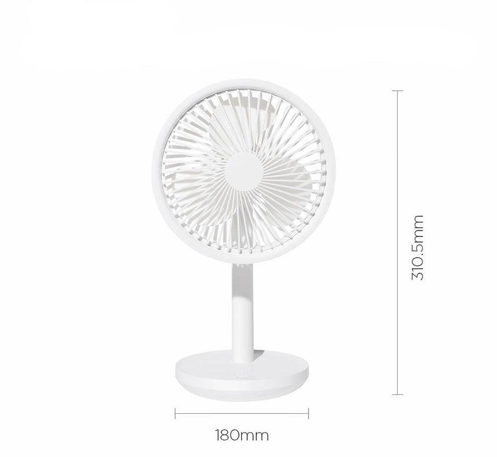 Mobiler Schreibtisch Ventilator mit integriertem Licht und wiederaufladbarem Akku (4000mAh) um 60 Grad drehbar - Smarter Home Office - Home Office Zubehör und Ausstattung für Remote Arbeiter