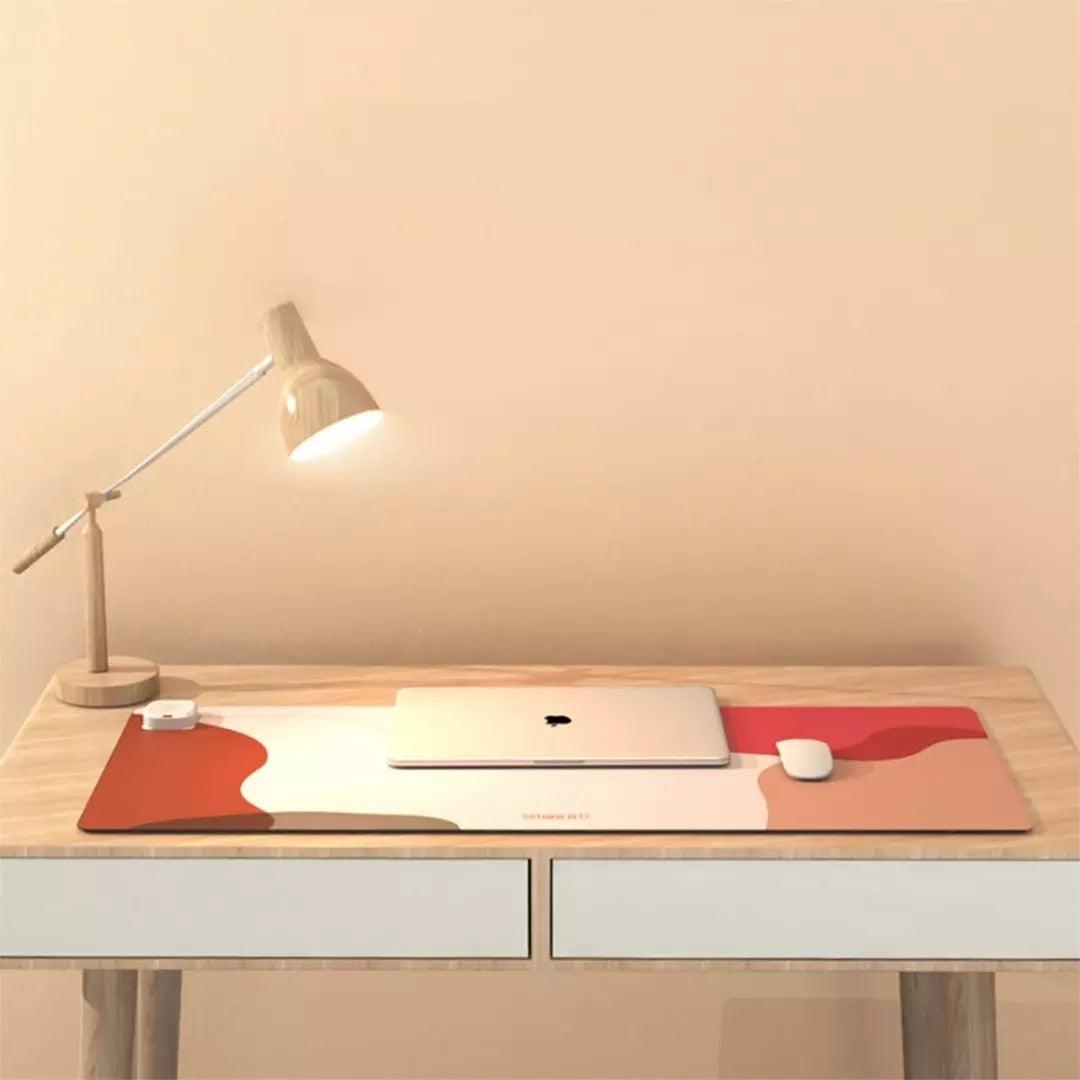 Smarte beheizte Schreibtischunterlage / Mauspad aus Leder, vegan - Smarter Home Office - Smartes Arbeiten im Home Office und Unterwegs