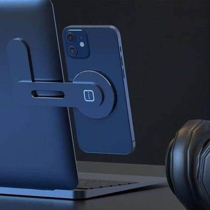 Dualscreen Phone Holder - magnetischer Smartphone Halter für Laptops/Bildschirme, passend mit z.B. iPhone 12/13 MagSafe - Smarter Home Office - Smartes Arbeiten im Home Office und Unterwegs