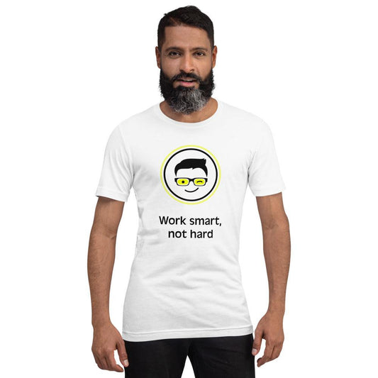 Unisex-T-Shirt aus Baumwolle "Work smart not hard" - Smarter Home Office - Smartes Arbeiten im Home Office und Unterwegs