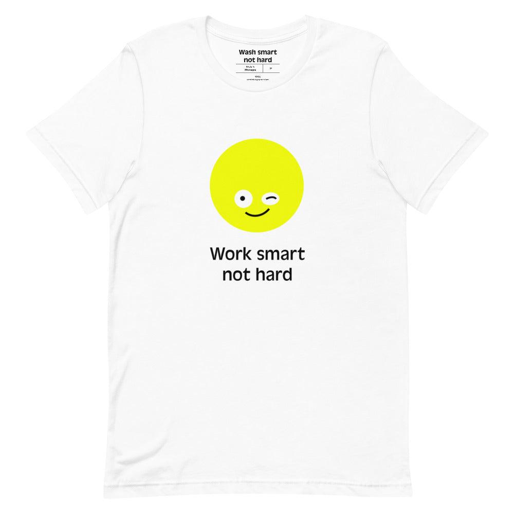 Kurzärmeliges Unisex-T-Shirt "Work smart not hard" - Smarter Home Office - Smartes Arbeiten im Home Office und Unterwegs